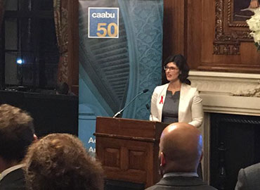 Rt Hon Layla Moran, MP, addresses the attendees in her contribution to the celebration