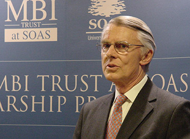 Stephen Day speaking at the launch of the MBI Trust at SOAS